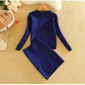 Alpha Winter neue Tops und Rock Steht 2 Stück Damen schön sequines Blumen conjuntos Femininos saia