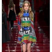 nur 2 Stück Damen TrainingsAnzug Winter paLace retro Geometrischen Aufdruck Pflanzliche Top Rock und lässig langärmel