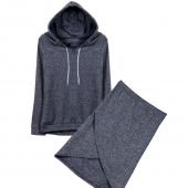 plus Size n 4xl Damen Mode lange Ärmel Hoodies SweaT Shirts und Röcke Setzt Sport Anzug Trainingsanzüge pflanzli