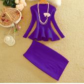 Alpha Winter Damen Mode 2PCs Rock passt zu Verstimmen Saum slim Stricken Blusen Tops und schritt Rock Setzt Damen 2PCs