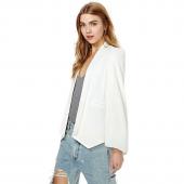 xxl Grösse xs 6 Damen Mode White Schwarzen ReVers split lange Ärmel Taschen Lockere Blazer Cape