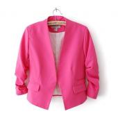 ein neuer Frühling Herbst Modemarke Blazer Damen Süssigkeiten Farbe Damen Mantel slim solide puff Ärmel Blazers grundle