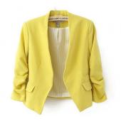 ein neuer Frühling Herbst Modemarke Blazer Damen Süssigkeiten Farbe Damen Mantel slim solide puff Ärmel Blazers grundle