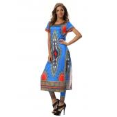 Sommer Traditionelle afrikanische Mode mit Seite teilen lange Kleid und Damen Traditionelle afrikanische Mode leggin