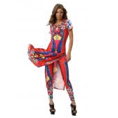 Sommer Traditionelle afrikanische Mode mit Seite teilen lange Kleid und Damen Traditionelle afrikanische Mode leggin