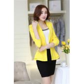 Mode Jacke Damen Anzug klappbar lange Ärmel Revers Mantel Süssigkeiten Farbe Blazer Knopf Vogue Blazers Jacken