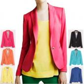 Damen wie Blazer faltbaren Marke Jacke aus Baumwolle Spandex mit futter Vogue BonbonFarben Blazers freien Shipp