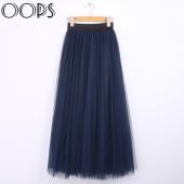 ups 100cm muslimischen Maxi lange Röcke Frühjahr 3 Schichten Hemd Mesh gefalteten Damen Ballkleid ausgestellte Röcke