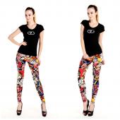 Europa Amerika comic Schönheit Mädchen Briefe Print Leggings hohe Spandex Frau neuheit Gamaschen plus Versandkosten