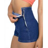 Sommer Damen hohe Taille Shorts slim Riss skinny Jeans kurz heiß Fest eine Seite Denim pom kurze de cintura