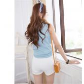 Sommer Damen hohe Taille Shorts slim Riss skinny Jeans kurz heiß Fest eine Seite Denim pom kurze de cintura