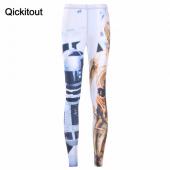 qickitout Leggings neue Damen Hosen glänzende Milch Leggings r2 und 3po Leggings Digitale Print Leggings drop Shipping