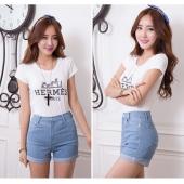 Damen Jeans Summer Style hohe Taille stretch Denim Shorts Jeans Shorts Koreaner lässig Damen heiß