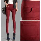 Damen Jeans Mode Farbe Dünnen Hosen wenig Taille mit vier Taschen aus Baumwolle Hosen passen Lady Jeans