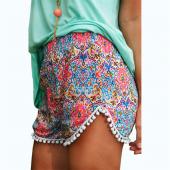 neu Damen sexy heiße Sommer hohe Taille Dame gedruckt Shorts July14