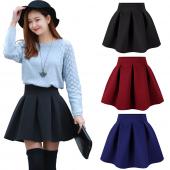 neue Damen sexy Mini Rock Raum Baumwolle Schwarzen kurzen Rock fallen witner warm Röcke Damen hohe Taille gefaltete