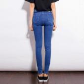 Mode Marke mit hoher Taille schlank lässig Damen Vintage Jeans slim Riss BleiStift Jeans loch Hose Damen sexy girl