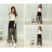 neue Sommer Damen sexy Spitzen Röcke Damen Mode lange Abschnitt Rock jupe tüll kurzen Rock