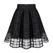 Damen Rock American Apparel tüll Rock mit hoher Taille Tutu Röcke und Chiffon Schwarz karierten Streifen aus organz