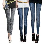 Fashion Design solide slim schlank Jeans Leggings für Damen Schwarz gedruckt Dünnen Blauen gefälschte Jeans gamasche