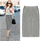 förderung der Verkauf neuer Mode Schwarz Weisse Büste Röcke ins Sommer Herbst weibliche BleiStift Knielangen Rock