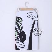 chicing Marilyn monroe Print hohe Taille Stift lässig Zurück nach Bodycon röhre wickeln Damen Sommer Midi Röcken b15