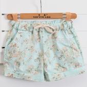 kostenLoser Versand Damen Mode Floral elastischen Bund Tunnelzug Baumwolle Hosen für die kurzen Hosen und Frau lässig