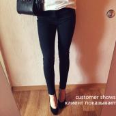 im Frühjahr Damen dünn Jeans sich Dünne BleiStift Hose Schwarz lässig Jeans Freund plus Size