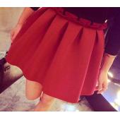 im Herbst und Winter die high Street Damen MiniRock BallKleid unterRock hohe Taille gefaltete Rock für Mädchen 1d30