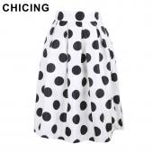 chicing Sommer Vintage pfirsichblüte Blumenmustern BallKleid gefalteten Midi Skater Damen saias a148012 Knielange