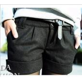 Herbst und Winter Women & ie Wolle Bootcut kurze Hosen und Grossen gleich groß lässige Shorts Schwarz Grauen