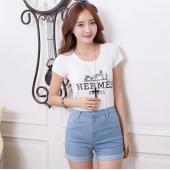 neue Mode Damen und Jeans Sommer hohe Taille stretch Denim Shorts Jeans Shorts Koreaner lässig Fraue