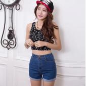 neue Mode Damen und Jeans Sommer hohe Taille stretch Denim Shorts Jeans Shorts Koreaner lässig Fraue