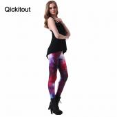 qickitout Leggings warm sexy Damen Galaxie Lila Leggings Raum gedruckten Hose Milch Leggings sexy Gamaschen plus Size