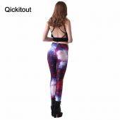 qickitout Leggings warm sexy Damen Galaxie Lila Leggings Raum gedruckten Hose Milch Leggings sexy Gamaschen plus Size