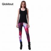 qickitout Leggings warm sexy Damen Galaxie Lila Leggings Raum gedruckten Hose Milch Leggings sexy Gamaschen plus Size