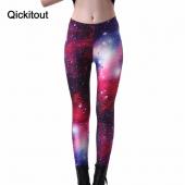 qickitout Leggings warm sexy Damen Galaxie Lila Leggings Raum gedruckten Hose Milch Leggings sexy Gamaschen plus Size