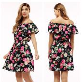 Mode neue Frühjahr Sommer plus Size Damen Kleidung Blumenmustern Muster Lockere Kleider Vestidos WC0472 10