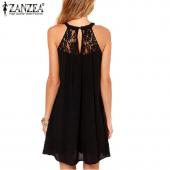 Summer Style Damen sexy casual sexy Spitzen Chiffon Kleider mit zwei Lockere Party Mini solide Kleid Vesti