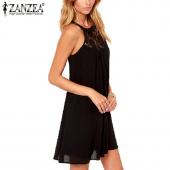 Summer Style Damen sexy casual sexy Spitzen Chiffon Kleider mit zwei Lockere Party Mini solide Kleid Vesti