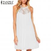 Summer Style Damen sexy casual sexy Spitzen Chiffon Kleider mit zwei Lockere Party Mini solide Kleid Vesti