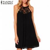 Summer Style Damen sexy casual sexy Spitzen Chiffon Kleider mit zwei Lockere Party Mini solide Kleid Vesti