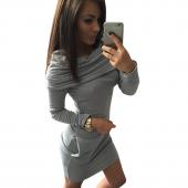 ein Stück Verband Bodycon Kleid Vestido Feminino lange Ärmel Mode Damen Winterkleid Bodycon Vestidos Gestrickten pullove