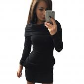 ein Stück Verband Bodycon Kleid Vestido Feminino lange Ärmel Mode Damen Winterkleid Bodycon Vestidos Gestrickten pullove