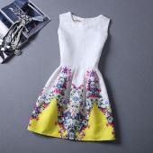 15 Farben casual Print Kleid neue Mode Ärmellose Weste Kleid Vestidos Vintage Frau Tutu kurze Kleider lw071