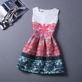 15 Farben casual Print Kleid neue Mode Ärmellose Weste Kleid Vestidos Vintage Frau Tutu kurze Kleider lw071