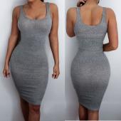 Frau Grau Spaghetti Verband Kleid Bodycon sexy Club Kleid Rayon Scheide Partykleider Landungsschiff