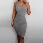 Frau Grau Spaghetti Verband Kleid Bodycon sexy Club Kleid Rayon Scheide Partykleider Landungsschiff