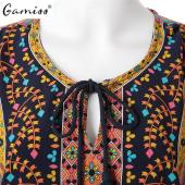 gamiss Frühjahr Sommer Damen Vintage Ethnischen Kleid Marke baRock Blumenmustern ausgefranste Kleid boho Vestido