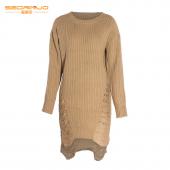 europäisch Amerikanischen Stil neuer Pullover Stricken Damen Kleid Mode o Hals lange Ärmel Winter Vestido Lockere